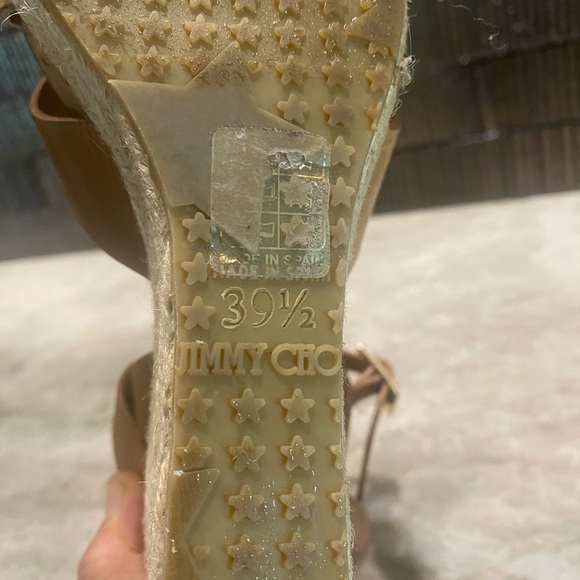Jimmy Choo Tan Leather Cork Wedge Sandals - Picture 5 of 5